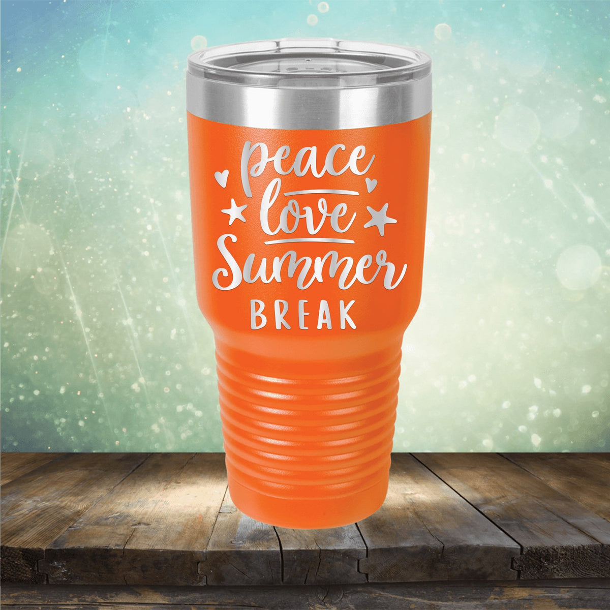 Peace Love Summer Break - Laser Etched Tumbler Mug