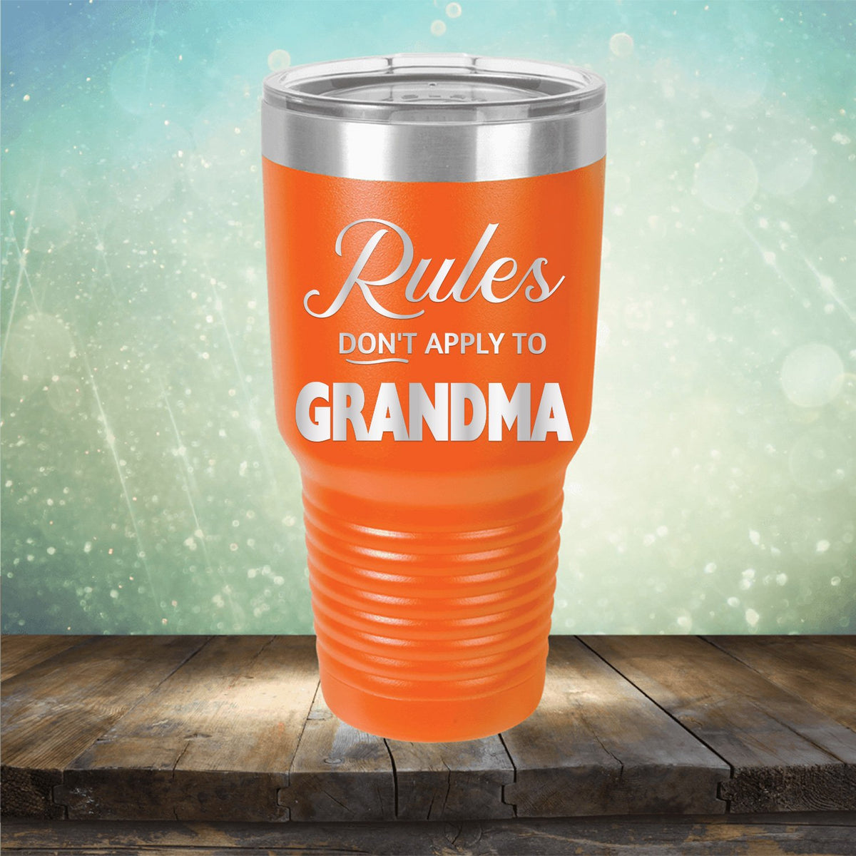 Rules Don&#39;t Apply To Grandma - Laser Etched Tumbler Mug