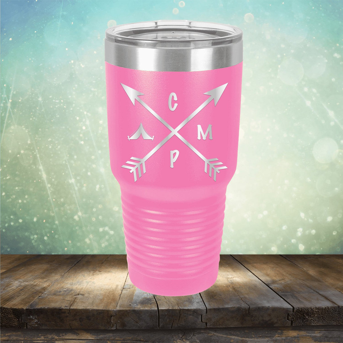 Camp with Arrows - Laser Etched Tumbler Mug