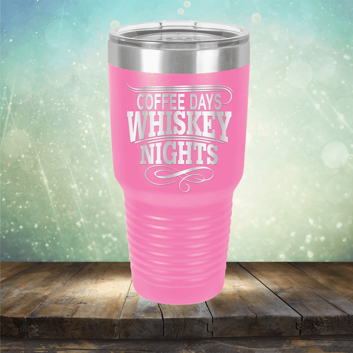 Coffee Days Whiskey Nights - Laser Etched Tumbler Mug