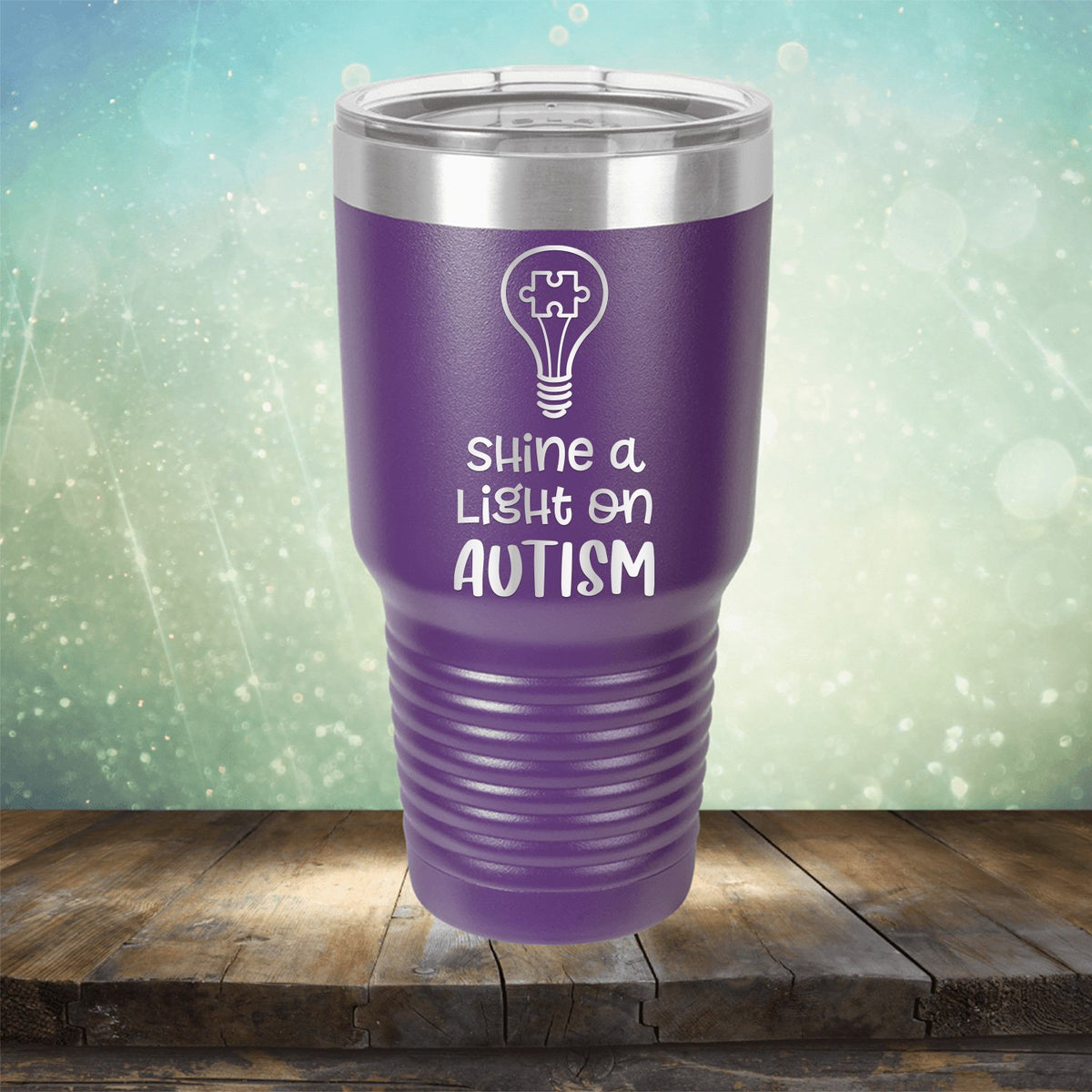 Shine A Light on Autism - Laser Etched Tumbler Mug