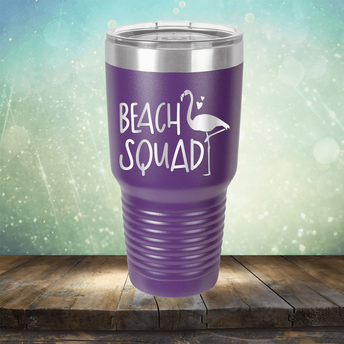 Beach Squad with Swan - Laser Etched Tumbler Mug