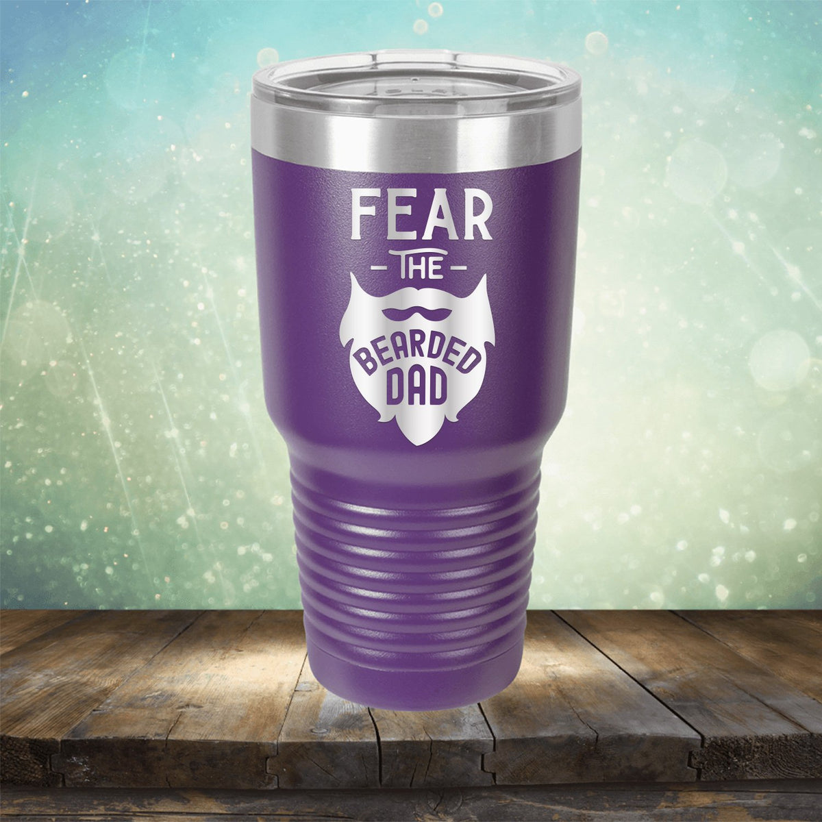 Fear The Bearded Dad - Laser Etched Tumbler Mug