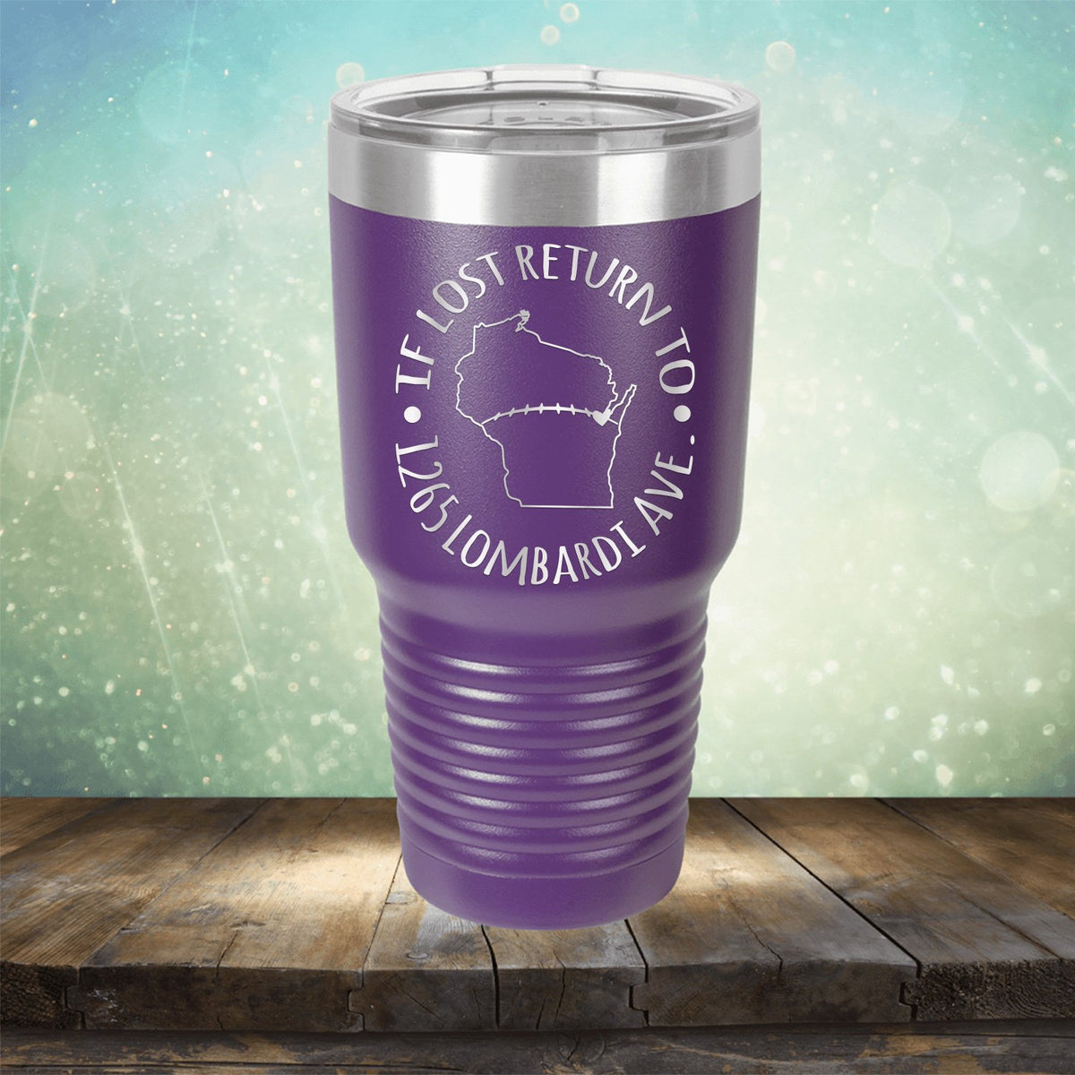 If Lost Return to 1265 Lombardi Ave. - Laser Etched Tumbler Mug