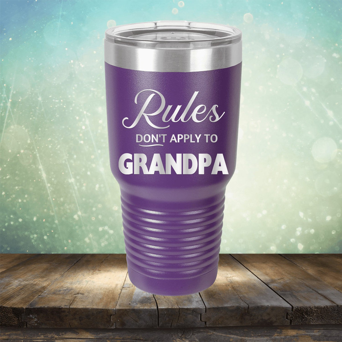 Rules Don&#39;t Apply To Grandpa - Laser Etched Tumbler Mug