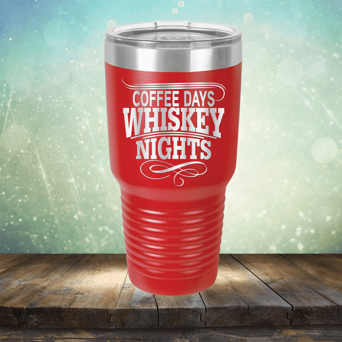 Coffee Days Whiskey Nights - Laser Etched Tumbler Mug