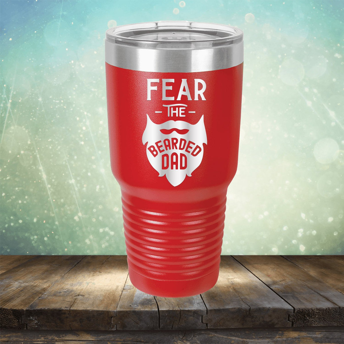 Fear The Bearded Dad - Laser Etched Tumbler Mug