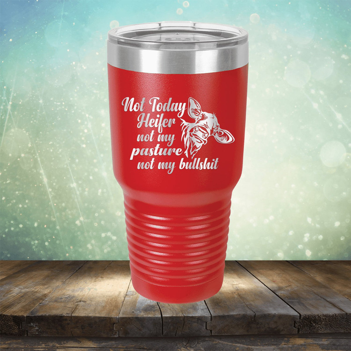 Not Today Heifer Not My Pasture Not My Bullshit - Laser Etched Tumbler Mug