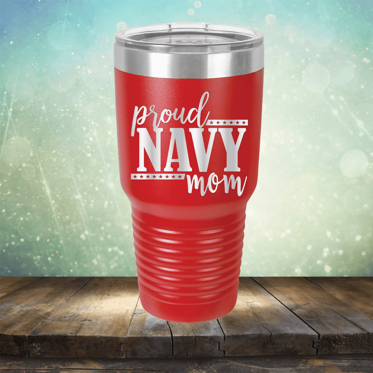 Proud Navy Mom - Laser Etched Tumbler Mug