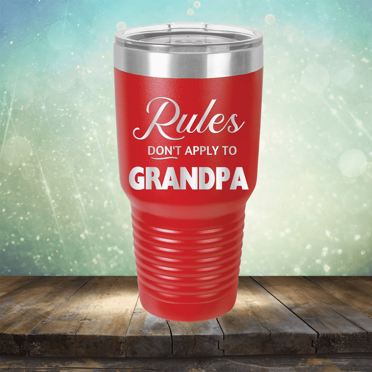 Rules Don&#39;t Apply To Grandpa - Laser Etched Tumbler Mug