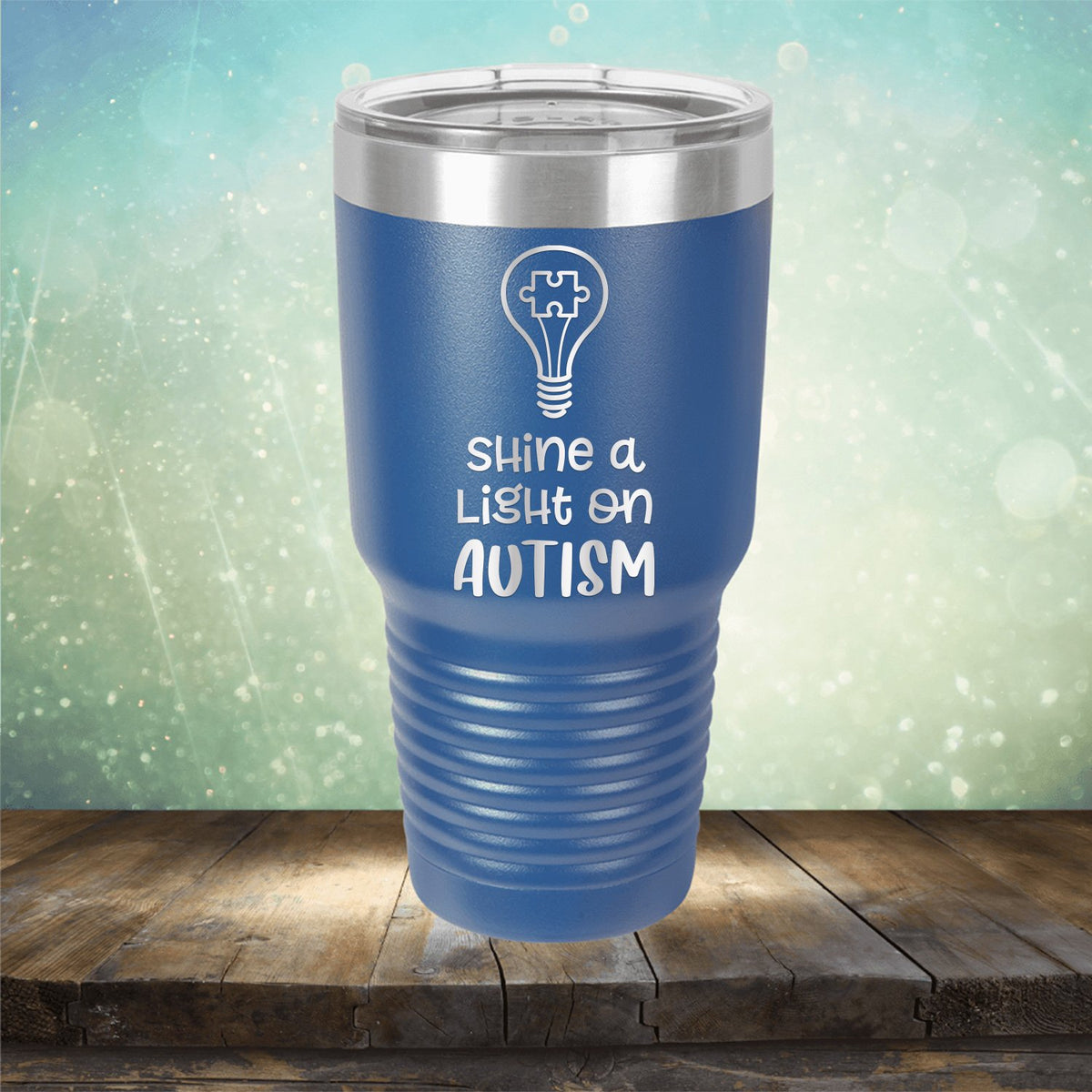 Shine A Light on Autism - Laser Etched Tumbler Mug