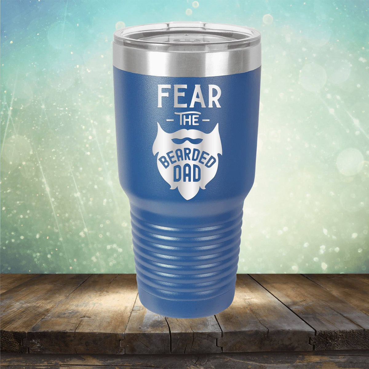 Fear The Bearded Dad - Laser Etched Tumbler Mug