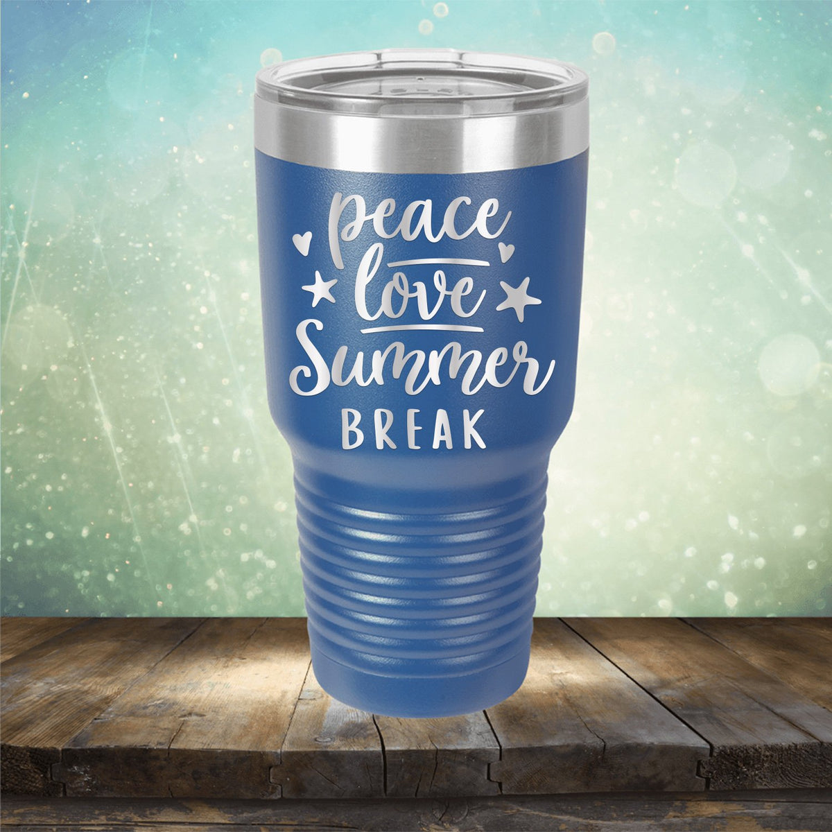 Peace Love Summer Break - Laser Etched Tumbler Mug