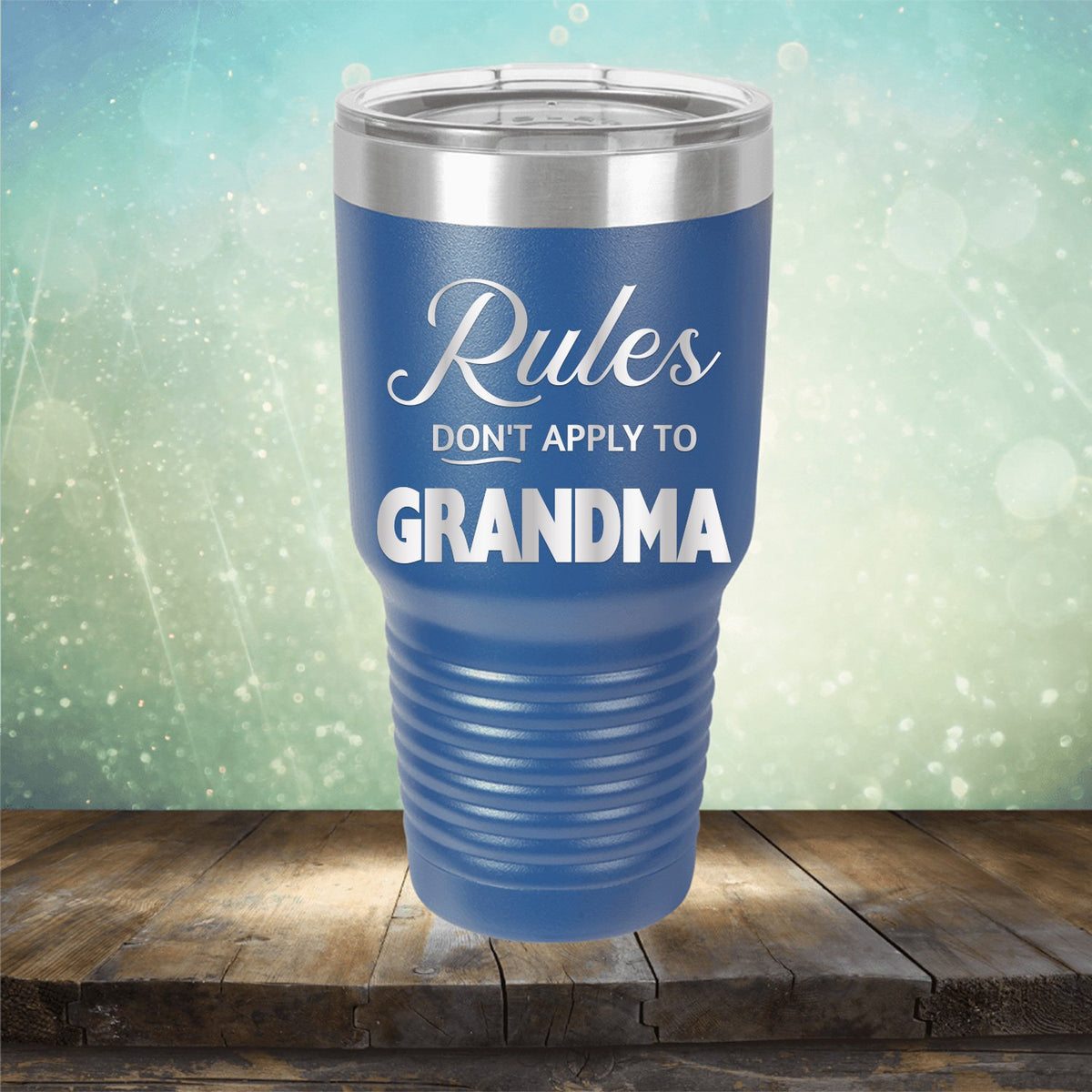 Rules Don&#39;t Apply To Grandma - Laser Etched Tumbler Mug
