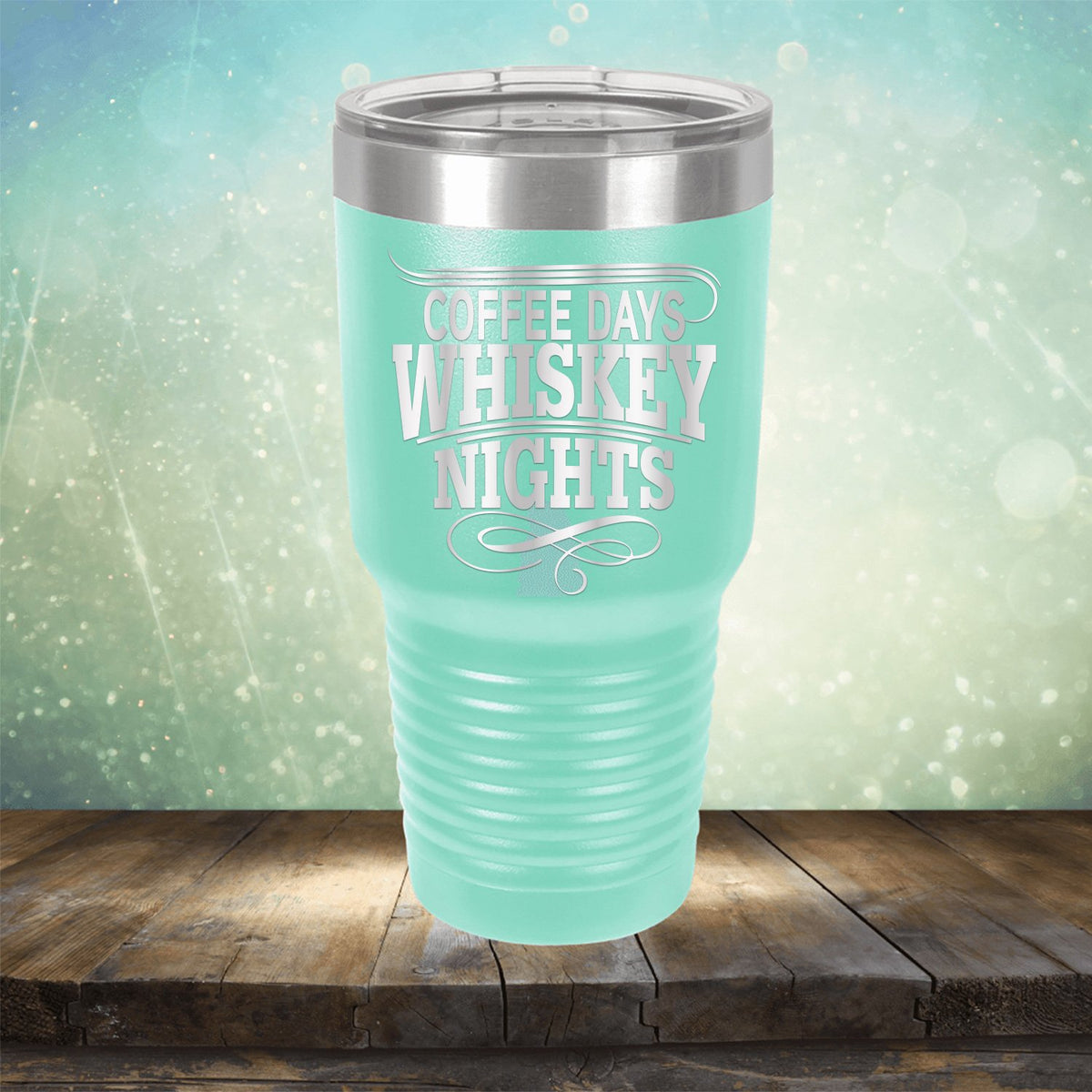 Coffee Days Whiskey Nights - Laser Etched Tumbler Mug