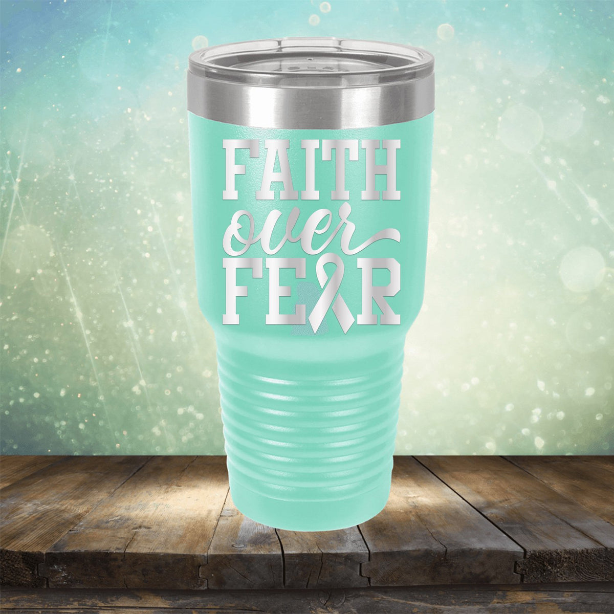 Faith Over Fear - Laser Etched Tumbler Mug