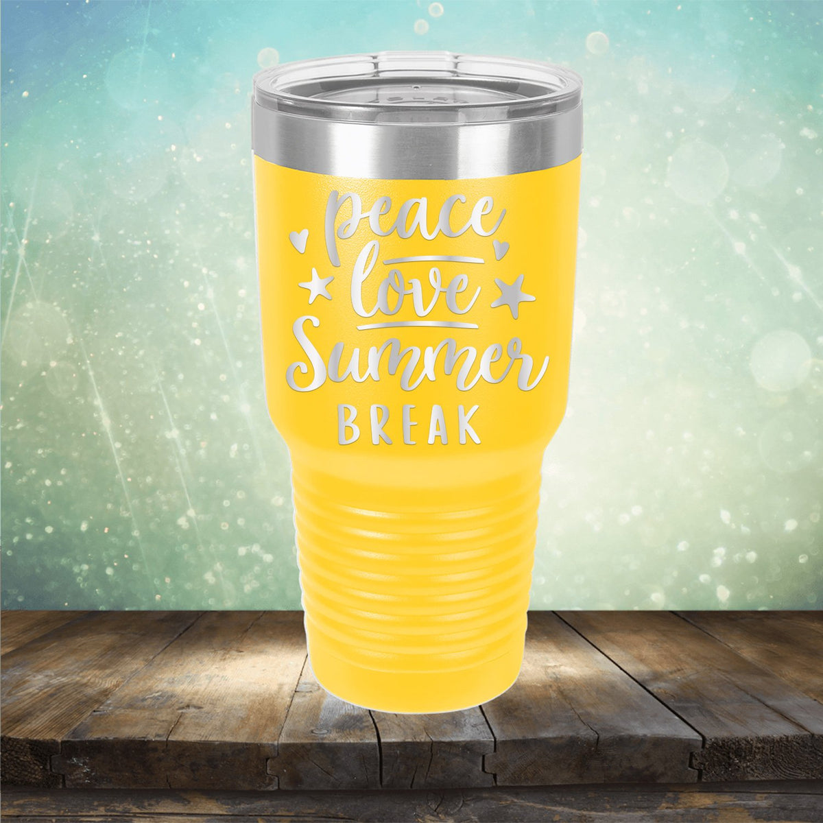 Peace Love Summer Break - Laser Etched Tumbler Mug