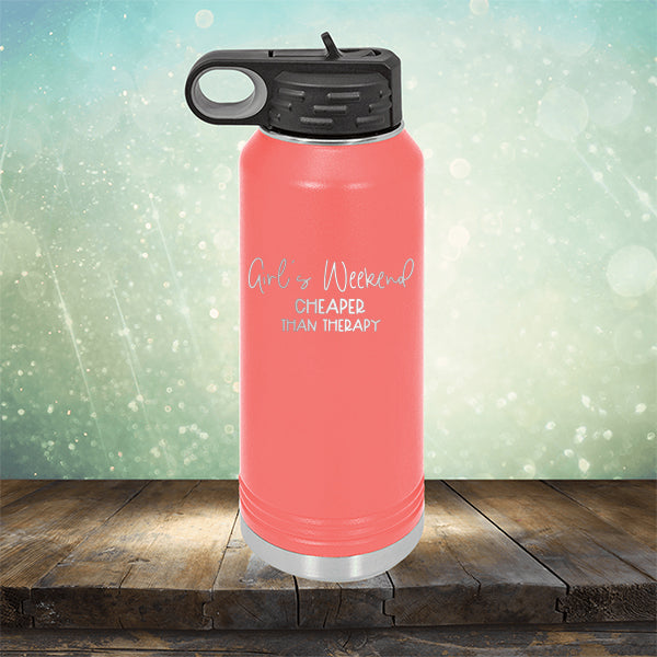 Girl&#39;s Weekend Cheaper Than Therapy - Laser Etched Tumbler Mug