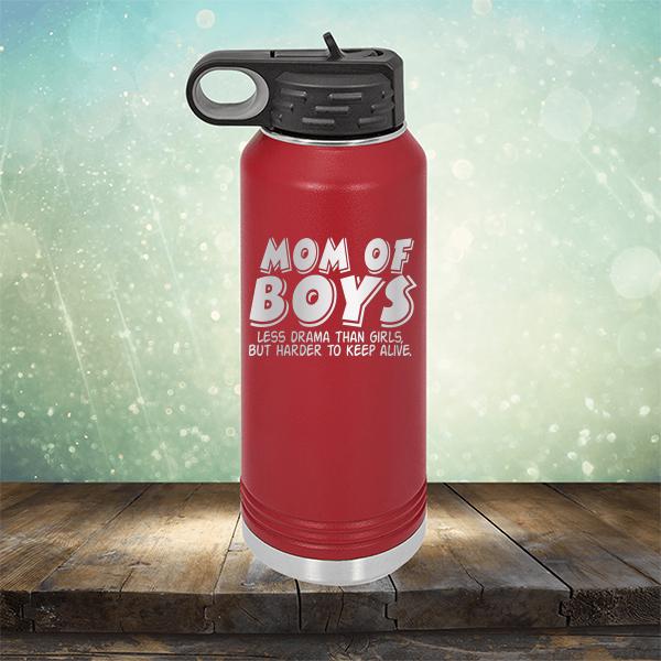 Mom Of Boys Less Drama Than Girls But Harder To Keep Alive - Laser Etched Tumbler Mug