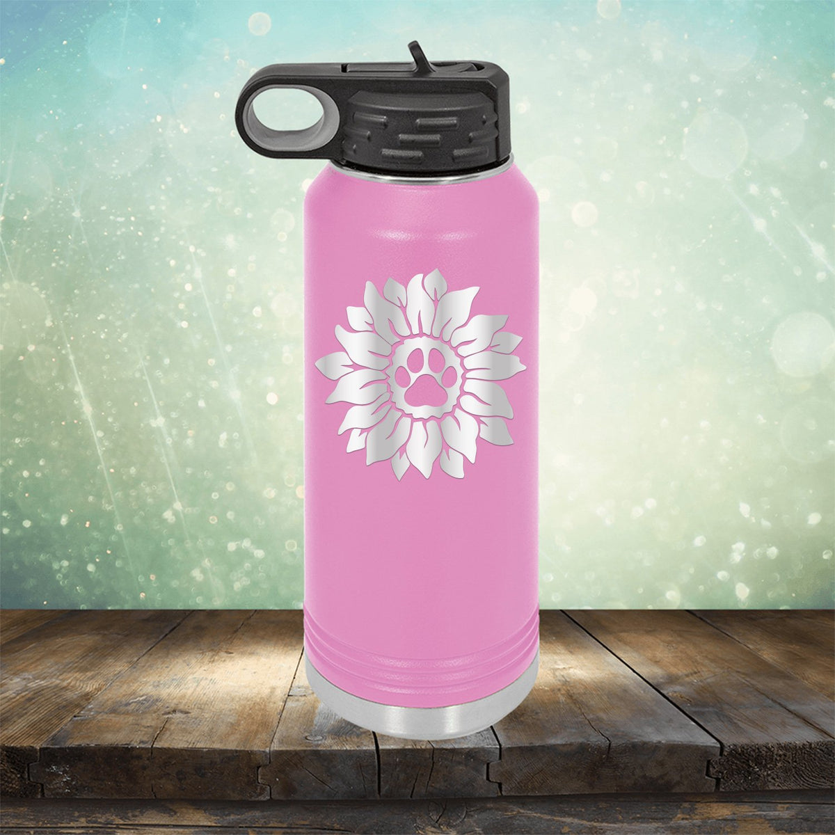 Dog Paw Sunflower - Laser Etched Tumbler Mug