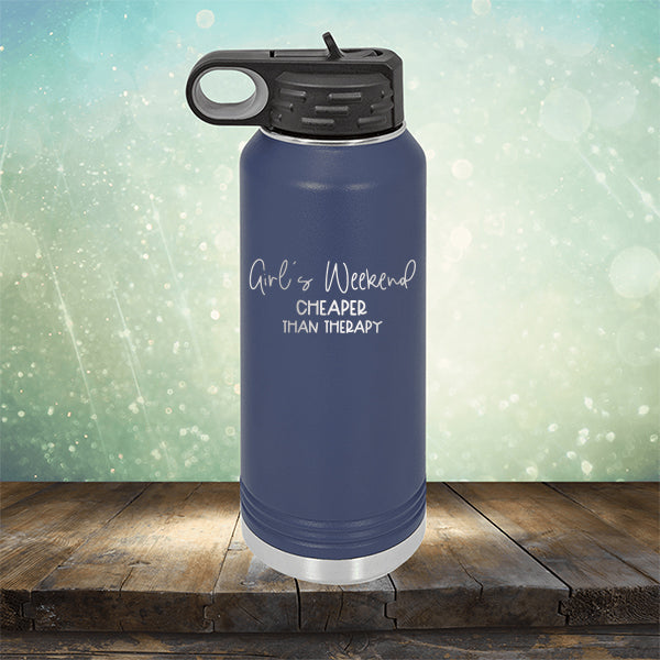Girl&#39;s Weekend Cheaper Than Therapy - Laser Etched Tumbler Mug