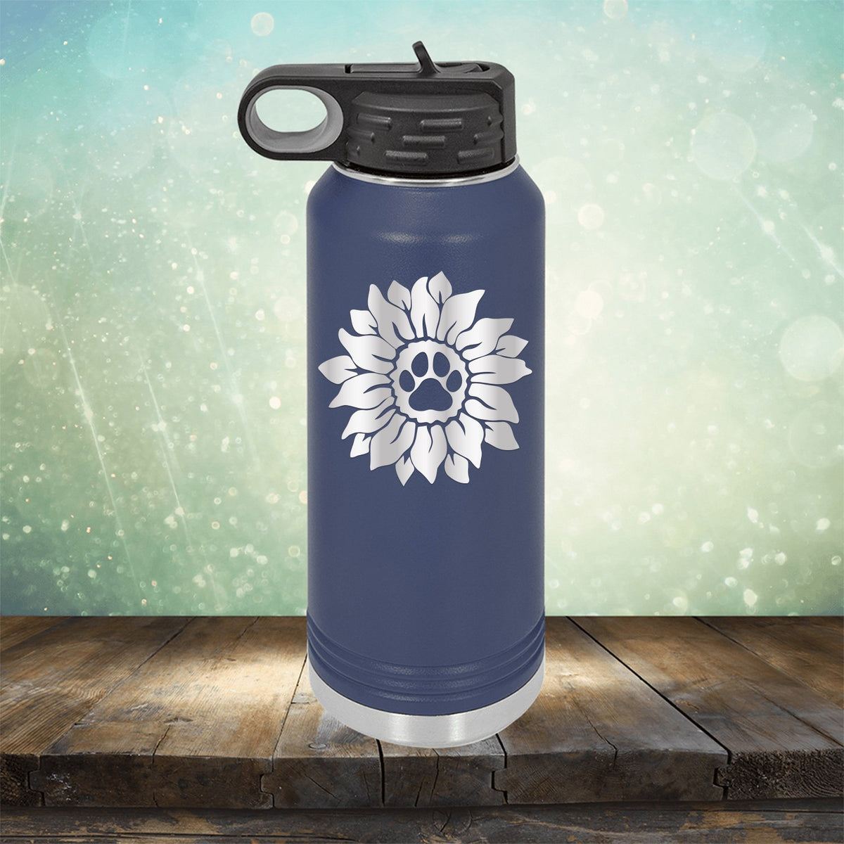 Dog Paw Sunflower - Laser Etched Tumbler Mug