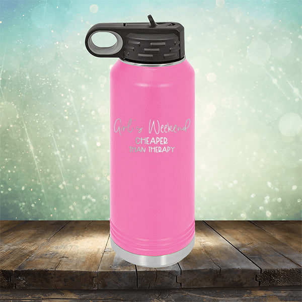 Girl&#39;s Weekend Cheaper Than Therapy - Laser Etched Tumbler Mug