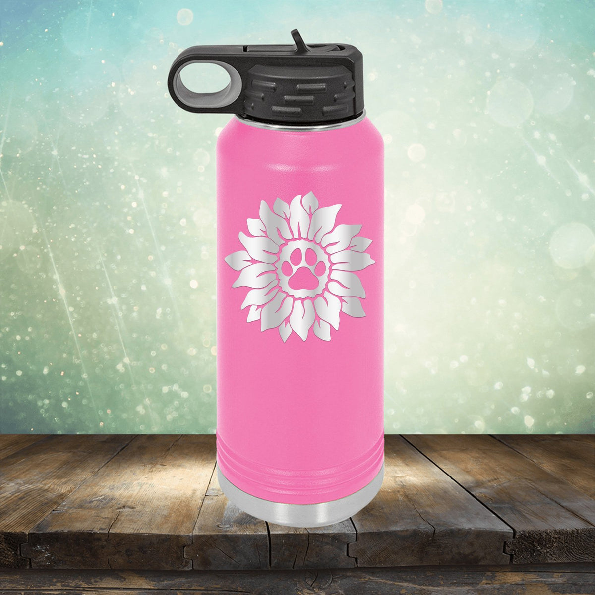 Dog Paw Sunflower - Laser Etched Tumbler Mug