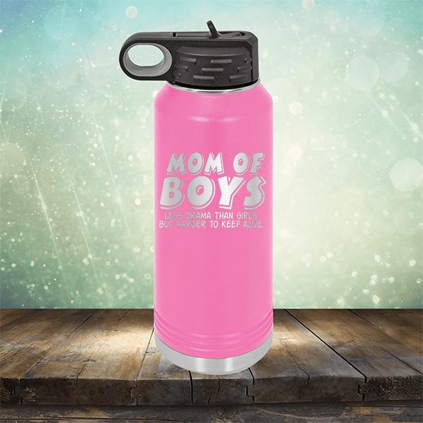 Mom Of Boys Less Drama Than Girls But Harder To Keep Alive - Laser Etched Tumbler Mug