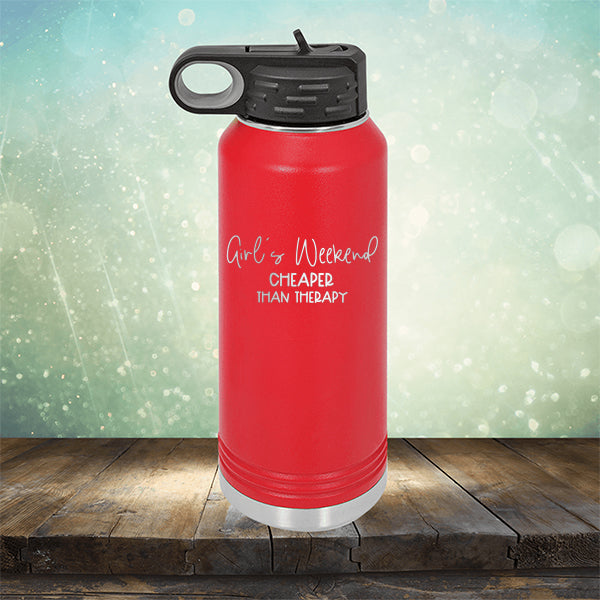 Girl&#39;s Weekend Cheaper Than Therapy - Laser Etched Tumbler Mug