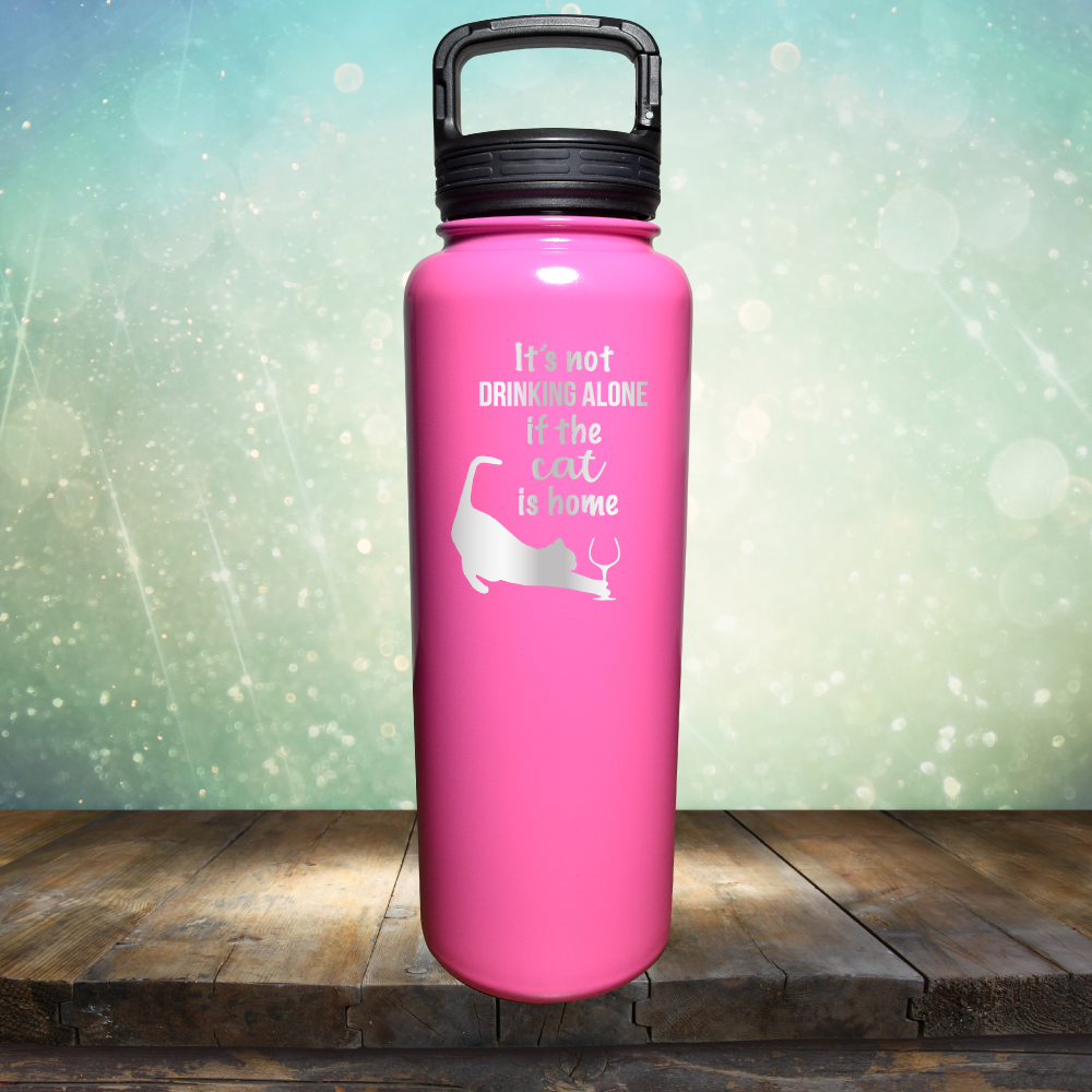 It&#39;s Not Drinking Alone If The Cat is Home - Laser Etched Tumbler Mug