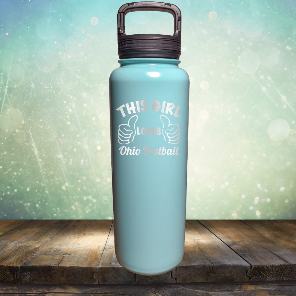This Girl Loves Ohio Football - Laser Etched Tumbler Mug