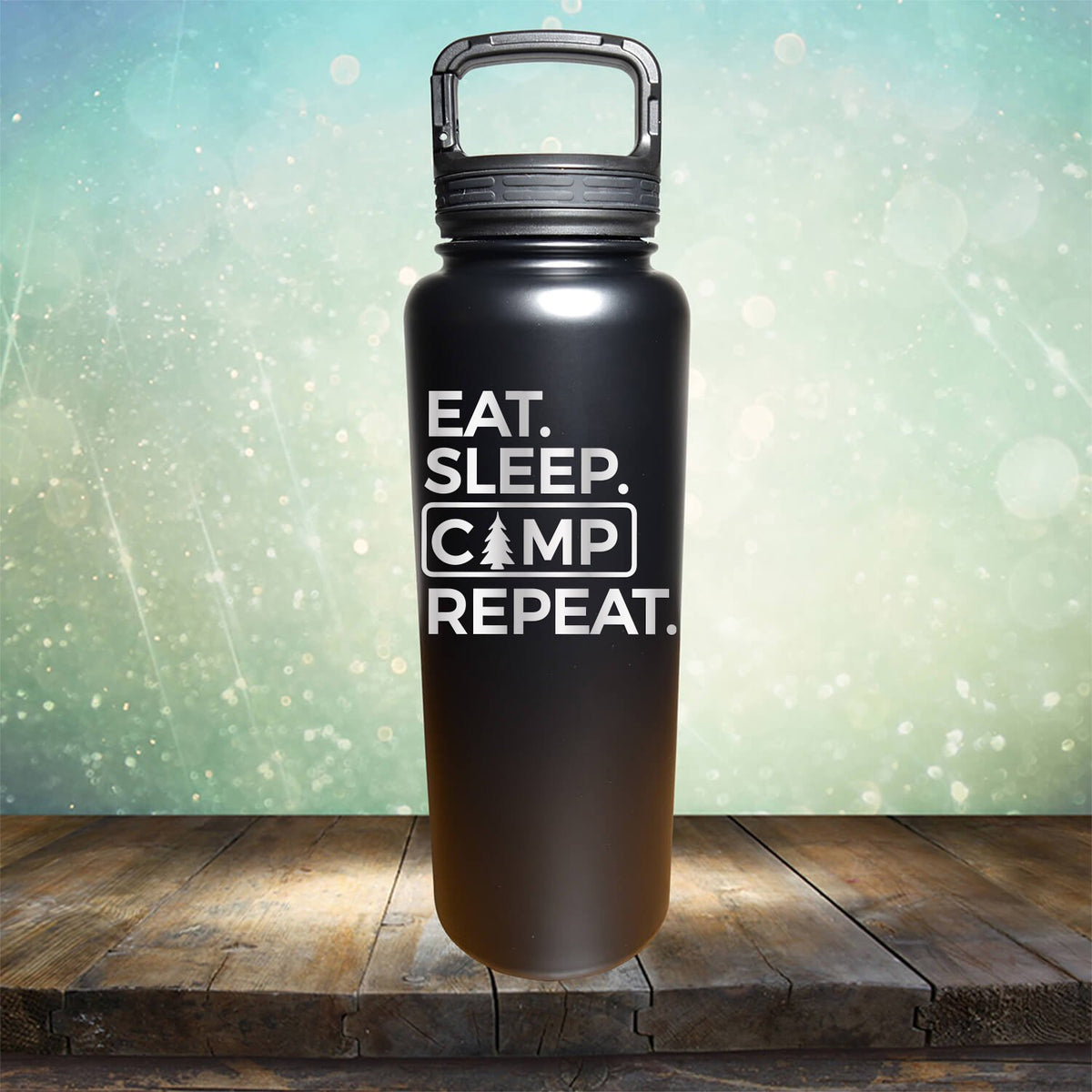 Eat Sleep Camp Repeat - Laser Etched Tumbler Mug