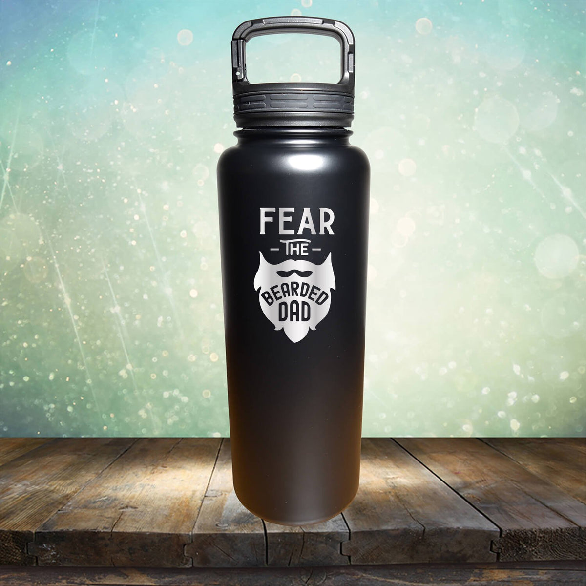 Fear The Bearded Dad - Laser Etched Tumbler Mug