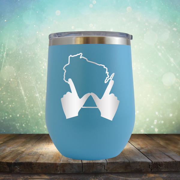 Wisconsin W Hand - Stemless Wine Cup