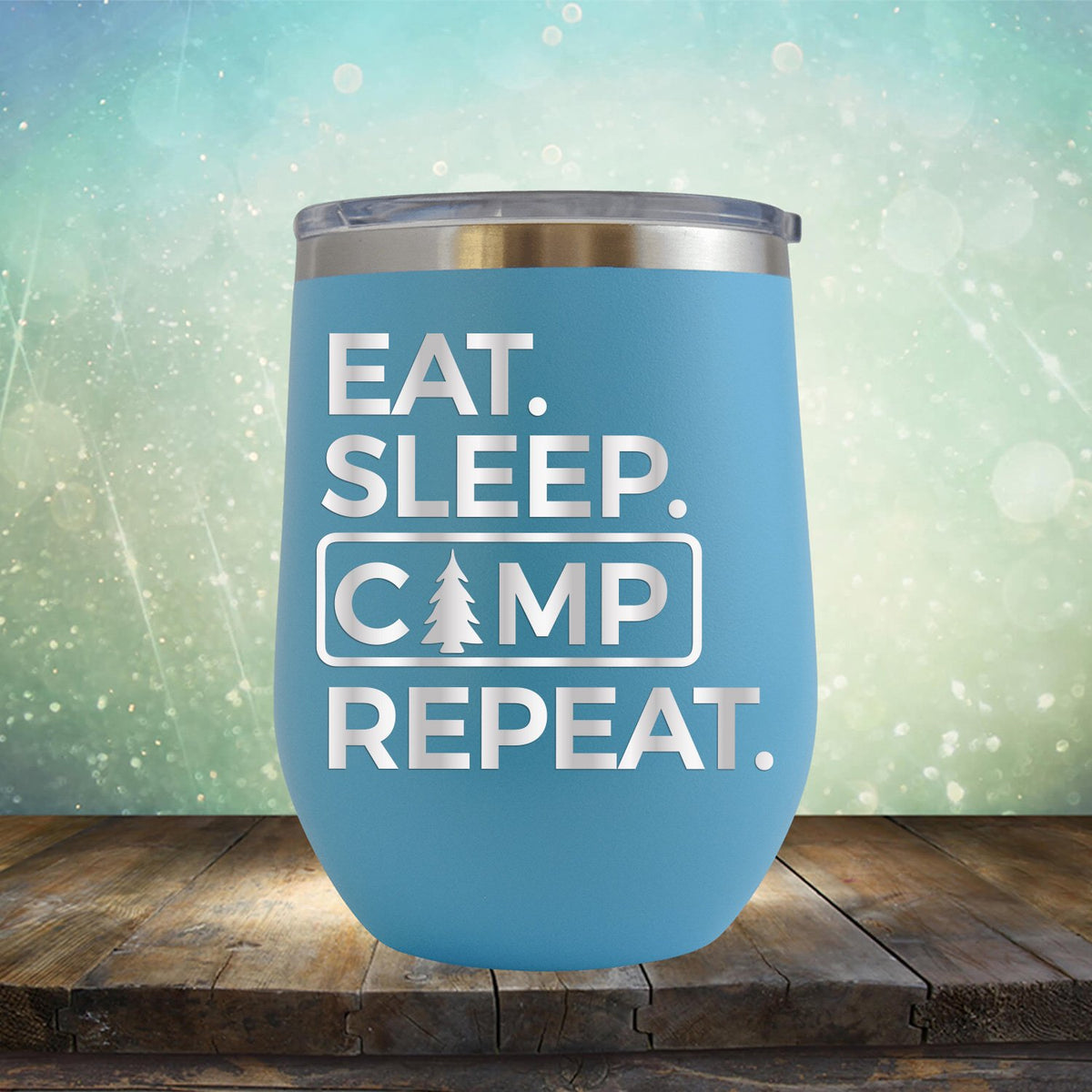 Eat Sleep Camp Repeat - Wine Tumbler