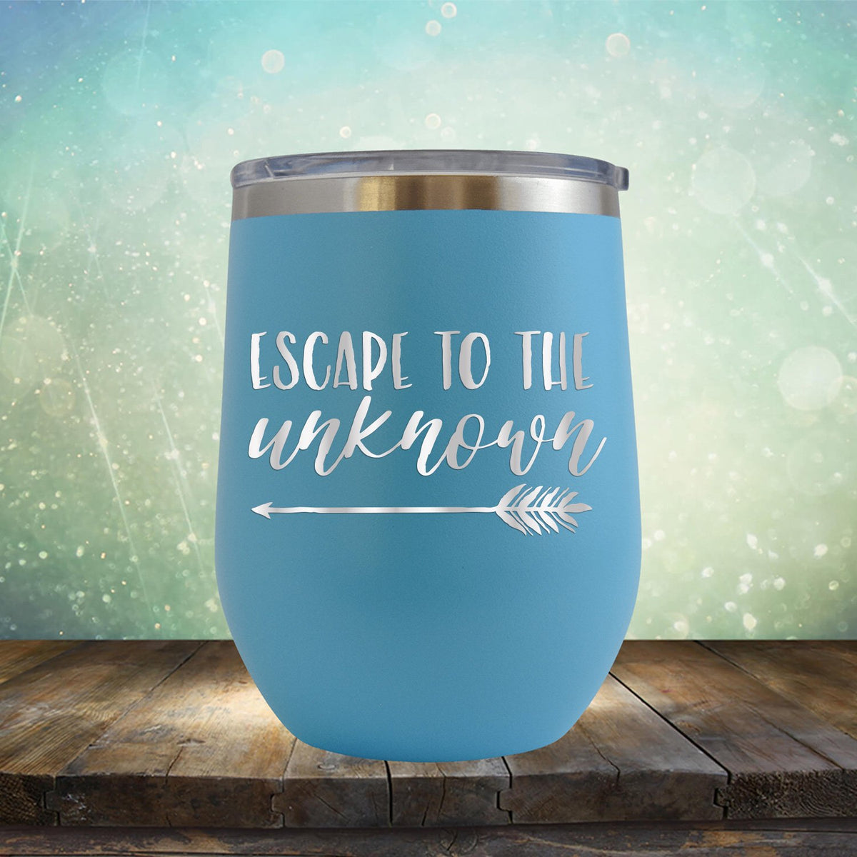 Escape to The Unknown - Stemless Wine Cup