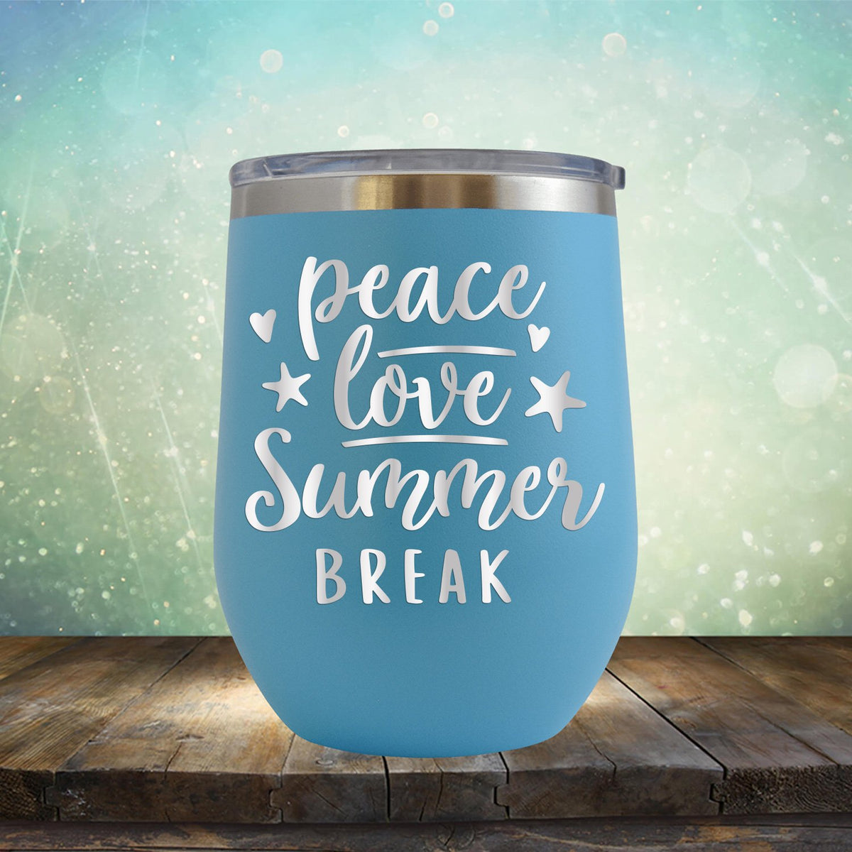 Peace Love Summer Break - Stemless Wine Cup