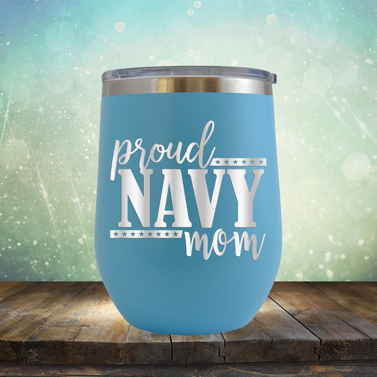 Proud Navy Mom - Stemless Wine Cup