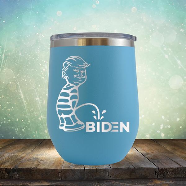 Trump Peeing On Biden - Stemless Wine Cup