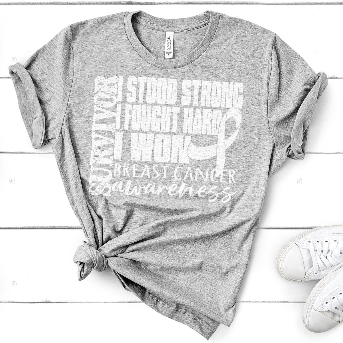 I Stood Strong I Fought Hard I Won - Short Sleeve Tee Shirt