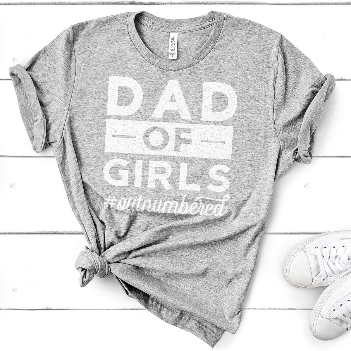 Dad Of Girls Outnumbered - Short Sleeve Tee Shirt