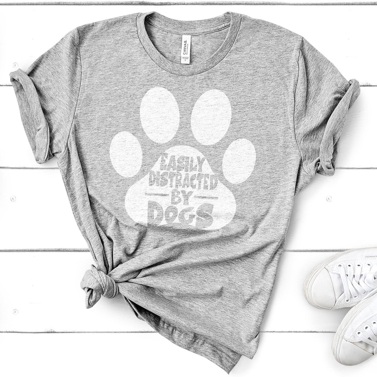 Easily Distracted By Dogs - Short Sleeve Tee Shirt