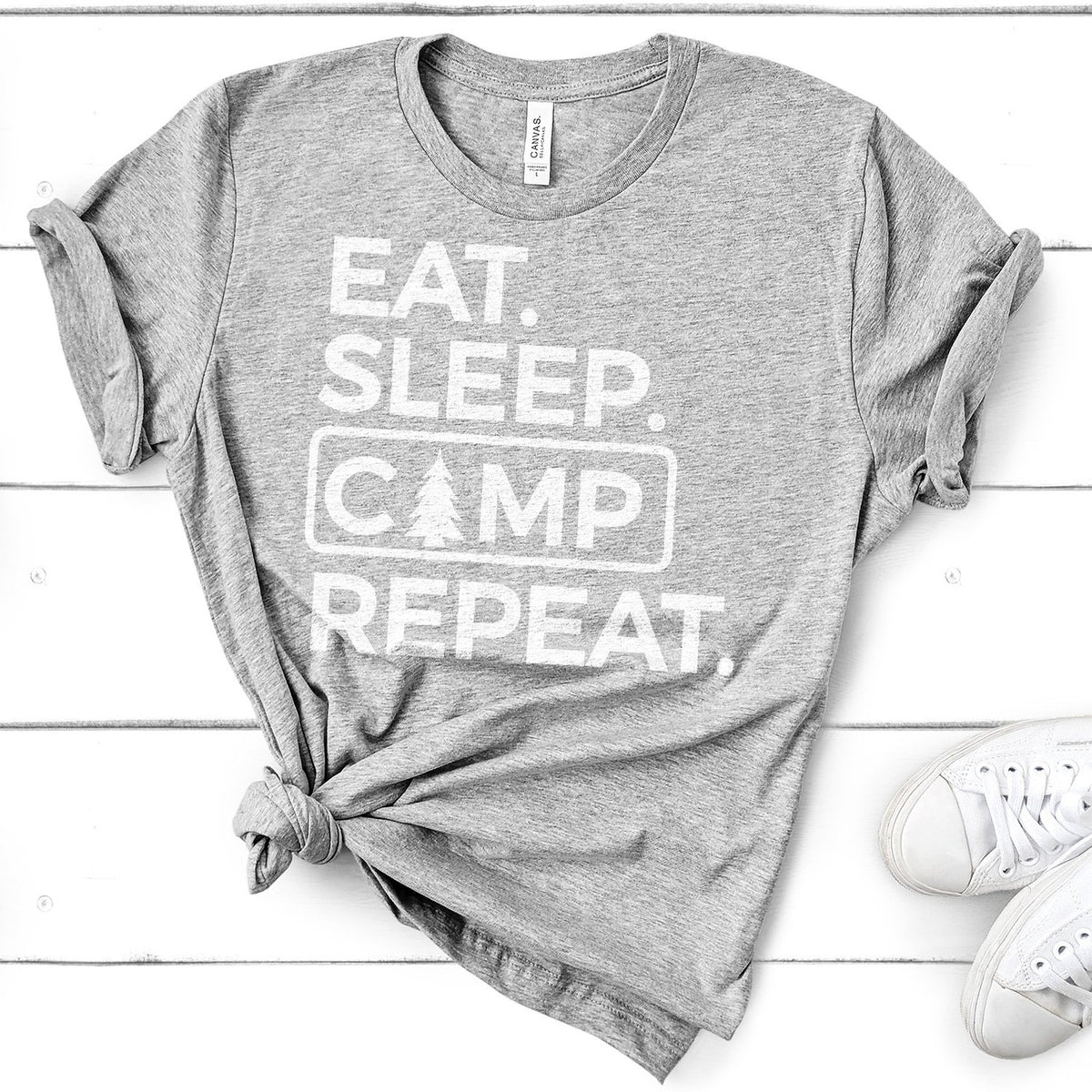 Eat Sleep Camp Repeat - Short Sleeve Tee Shirt