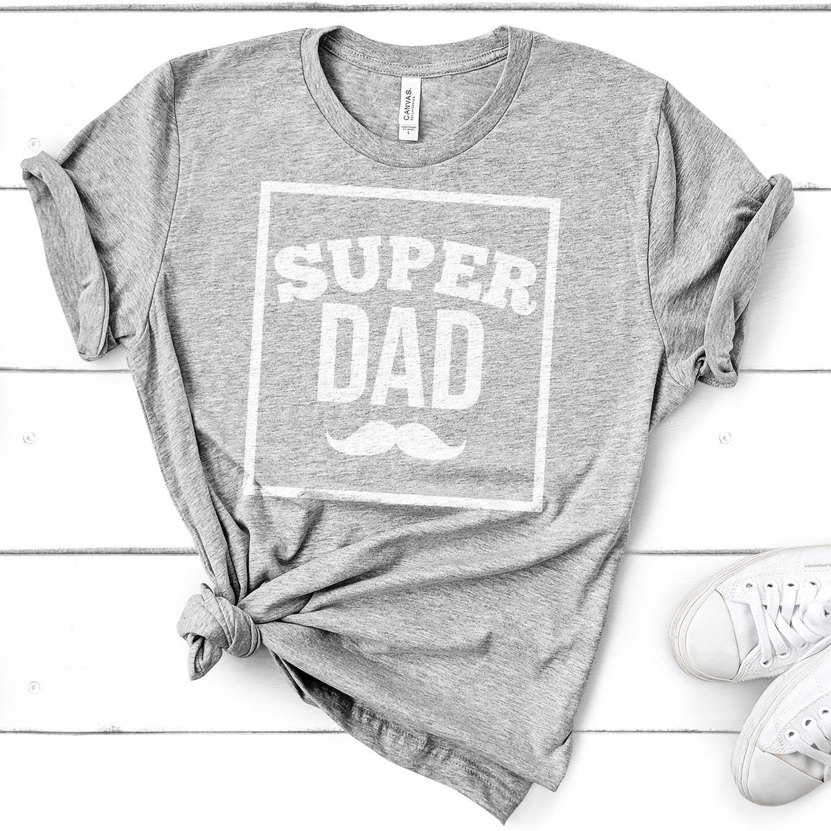 Super Dad Mustache - Short Sleeve Tee Shirt