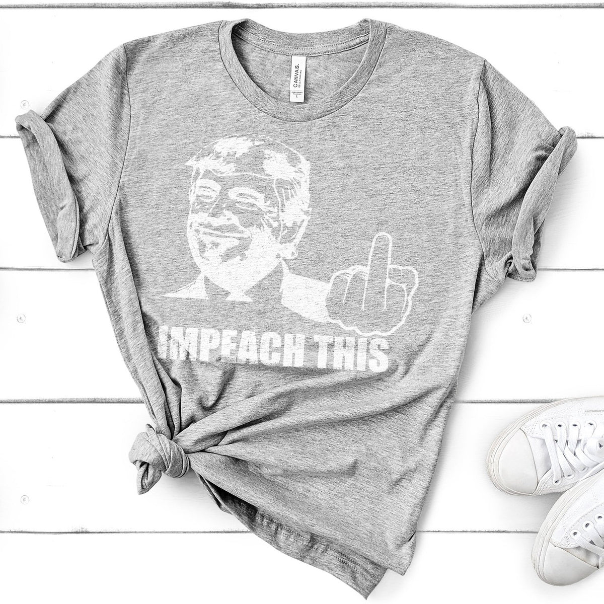 Trump Impeach This Middle Finger - Short Sleeve Tee Shirt