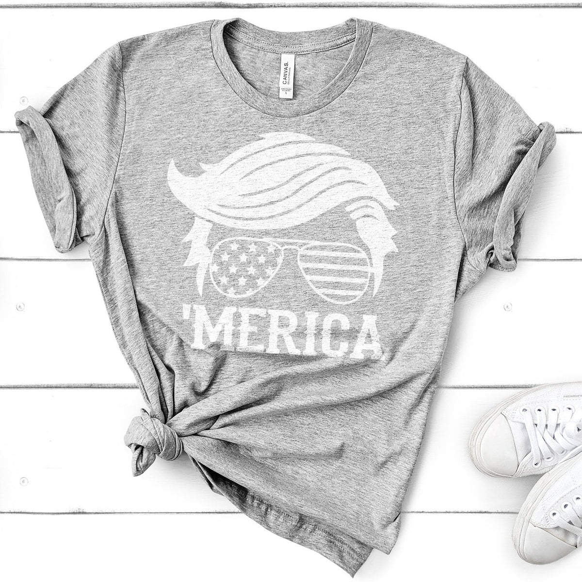 Trump Merica Glasses - Short Sleeve Tee Shirt