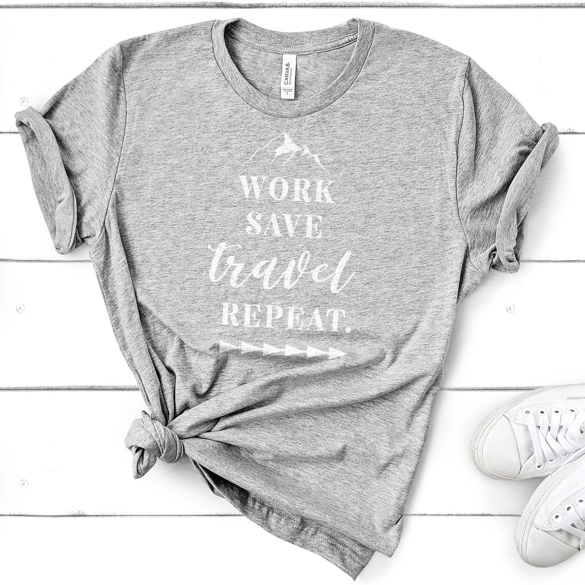 Work Save Travel Repeat - Short Sleeve Tee Shirt