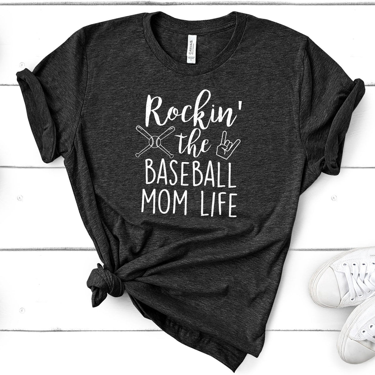 Rockin&#39; The Baseball Mom Life - Short Sleeve Tee Shirt