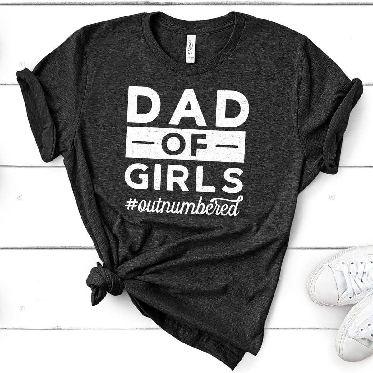 Dad Of Girls Outnumbered - Short Sleeve Tee Shirt